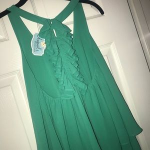 NWT Emerald green tank top blouse!!
